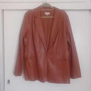 LOFT Tan Blazer Relaxed Fit Suit Jacket